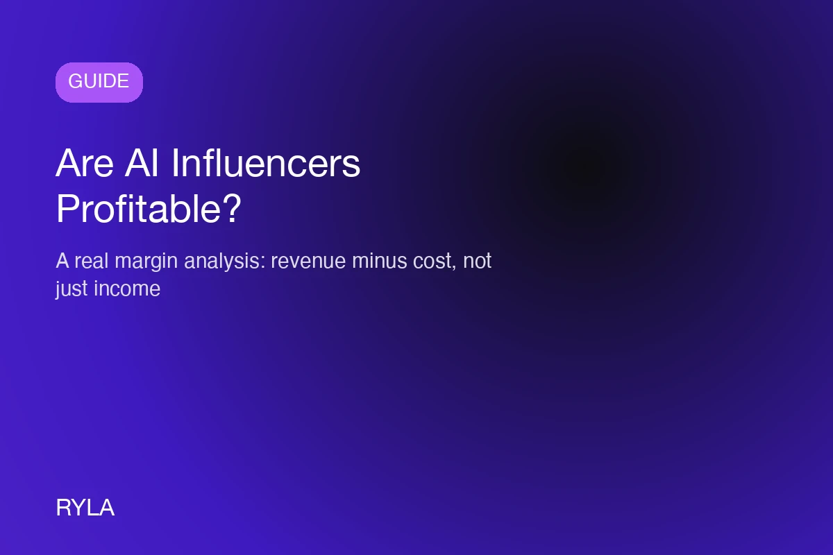 A margin chart comparing AI influencer revenue against production and platform costs