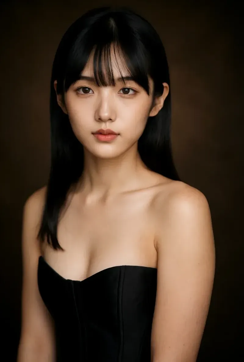 Asian AI creator, an editorial studio portrait, generated with RYLA